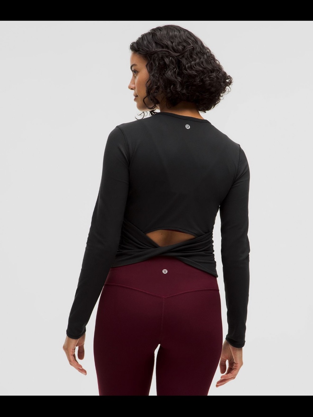 lululemon athletica Black Long-Sleeve Twist-Back Top